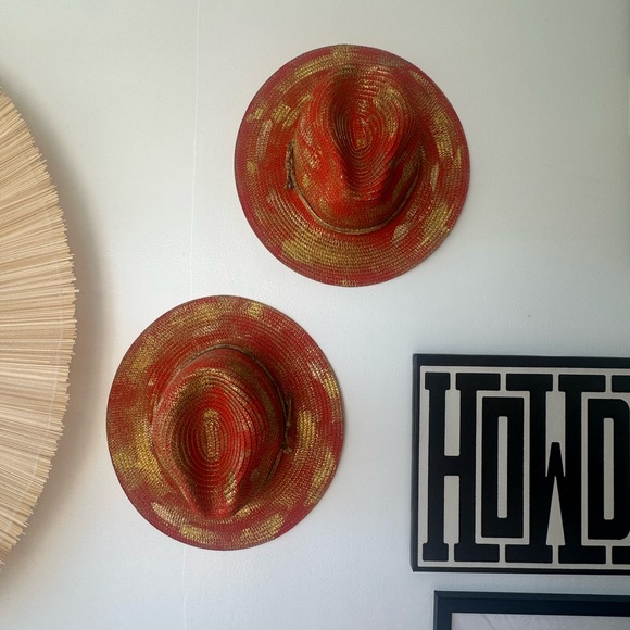 SUNSET SUN HAT / RED & GOLD - Picture 2 of 14